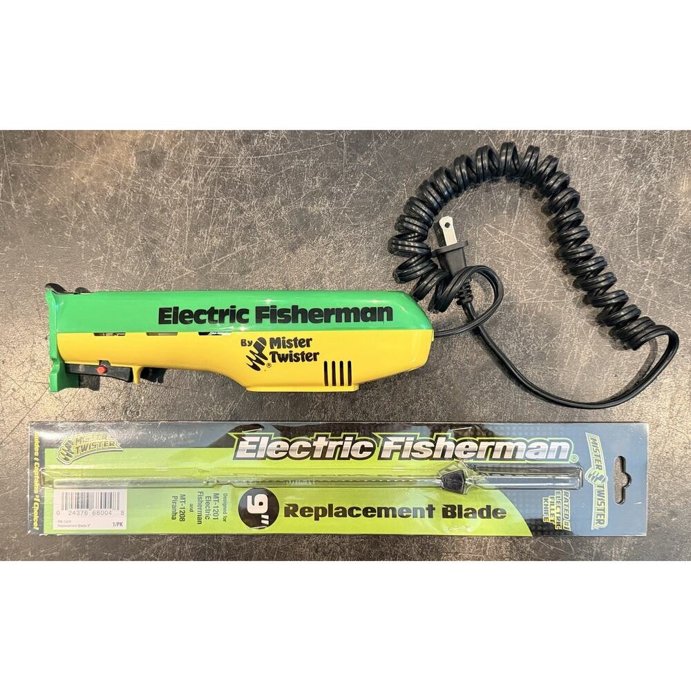 Mister Twister Electric Fisherman Filet Knife MT-1201 With New 9” Blades RB-1209